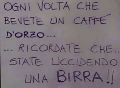 Il caffè d'orzo uccide