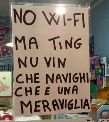 No wi-fi, tanto vin